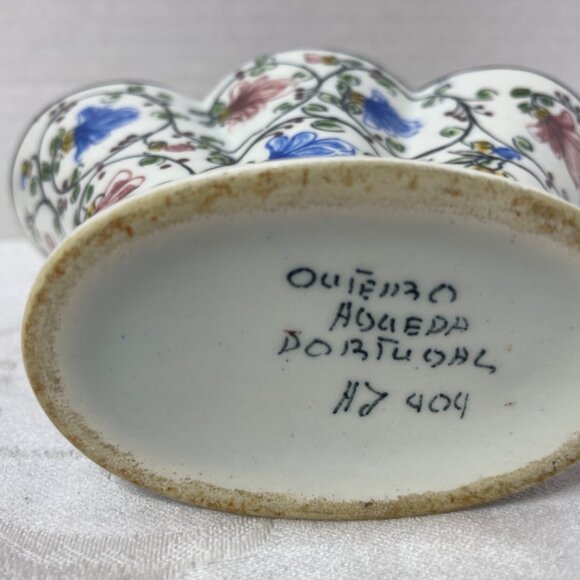 Portugal HandPainted Vase Container Floral Motif Porcelain 5" x 5" - Picture 10 of 14